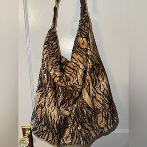 Cheetah Print Sparkly Purse